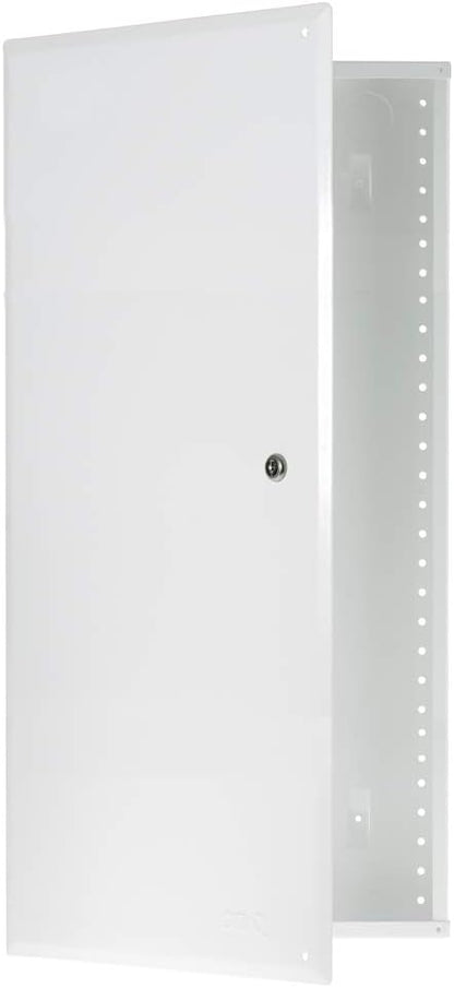 On-Q 28" Structured Media Enclosure with Hinged Cover Lock, 20 Gauge CRS, Flush or Surface Mount