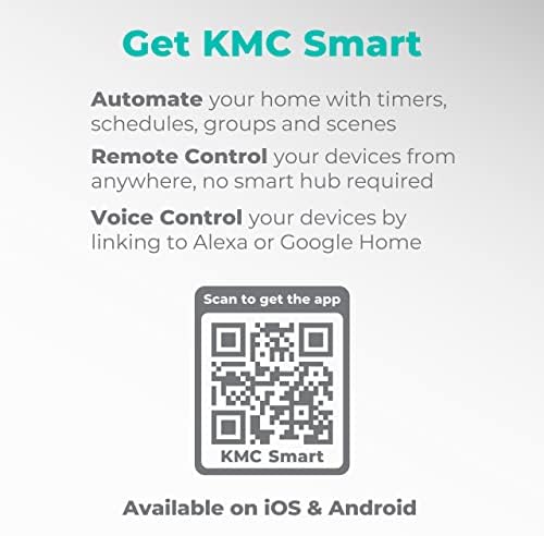 KMC Smart Plug 4-Pack, Side 3-Outlet Extender, Compatible with Google & Alexa, No Hub Required, WiFi Plugs