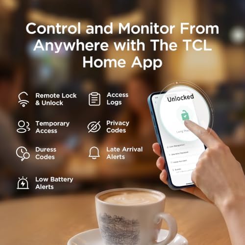 TCL Smart Lock, Palm Vein Keyless Entry Door Lock with Deadbolt Front D2Pro