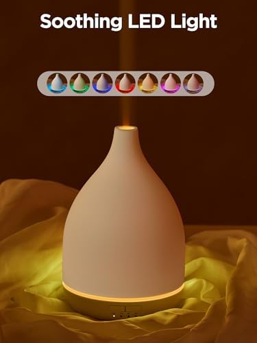 InnoGear 300ml Ceramic Essential Oil Diffuser, Diffusers for Home, White