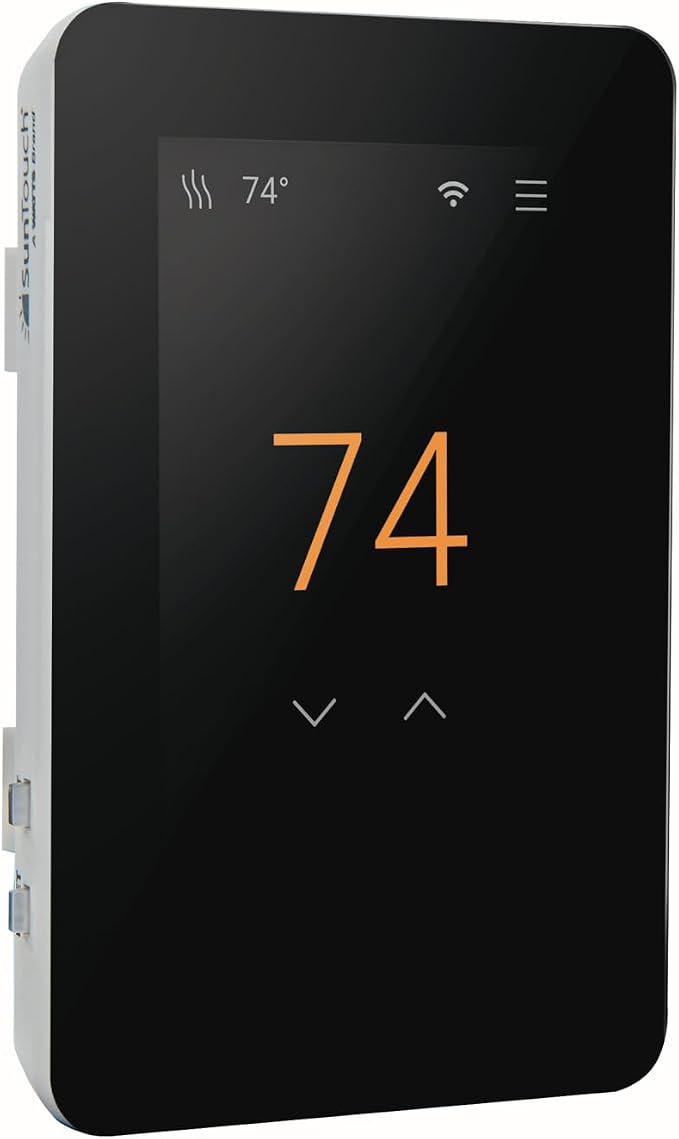 SunTouch CommandPLUS Floor Heating Thermostat SunStat 500950 Universal WiFi Programmable Touchscreen + Floor Sensor Included 120V/240V