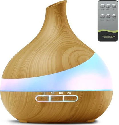 HJTHJT 500ML Essential Oil Diffuser for Home: 14 Color LED Humidifier
