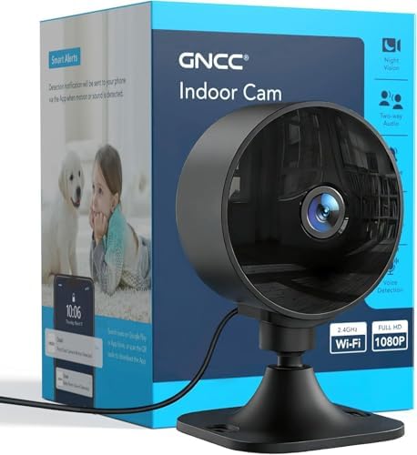 GNCC 2.4GHz Indoor Security Camera for Home, 1080P Baby & Pet Cam, GC3B-1P