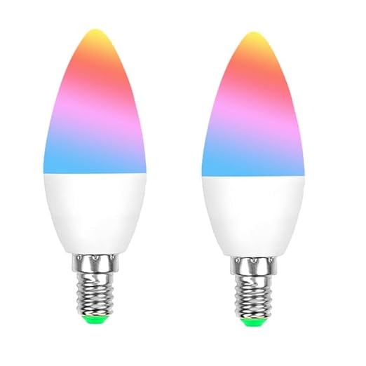 Tuya Bluetooth Smart LED Light Bulbs RGBCW, Music Sync Color Changing,with App Control for Living Room, Party,2PACK. (E12)