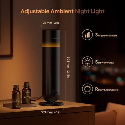 Airversa U1 Smart Tower Waterless Essential Oil Diffuser for Room, Black