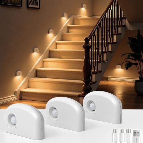 L LOHAS LED Motion Sensor Night Light, Stair Lights Indoor, 3 Pack