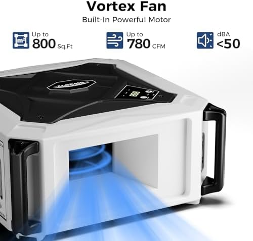 ALORAIR Hanging Intake Air Filtration Systems Woodworking 2 Stage Air Flow (580/780CFM) Remote Control, Shop Dust Collectors with Strong Vortex Fan for Garage, Work Shop, Home Use, Purecare 780