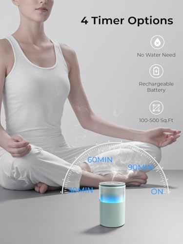 Waterless Essential Oil Diffuser: 𝟗-𝐂𝐨𝐥𝐨𝐫 𝐋𝐄𝐃 Green