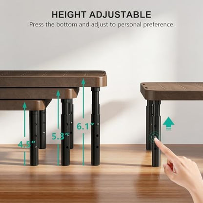 WALI Plastic Computer Monitor Stand, Adjustable Laptop Riser, up to 44 lbs