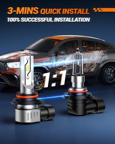 SEALIGHT 9006/HB4 LED Fog Light Bulb, 12000LM 6500K White-2 Pack, for Honda