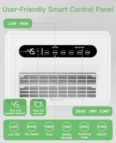Trazico 1500 Sq.ft Dehumidifier for Basement with Drain Hose, 21 Pint/Day