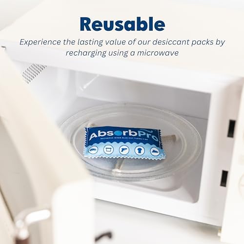 Absorb Pro Rechargeable Dehumidifier Bags 10-Pack, 100g Silica Gel
