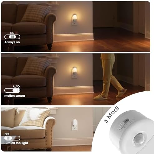 JandCase Motion Sensor Night Light, 4 Pack Motion Activated Night-Lights