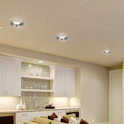 DESIGNERS FOUNTAIN 4 in. 3000K Soft White Integrated LED Recessed Light CEC-T20 Baffle Trim in Brushed Nickel, EVL4733CBN30 (Pack of 2)