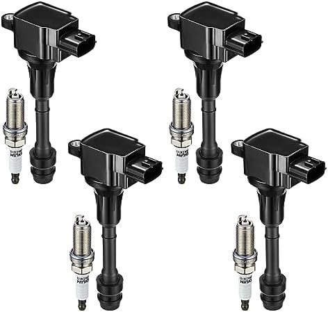 BDFHYK Ignition Coil UF350 and Spark Plugs 4505 for Nissan Altima 2002-2006