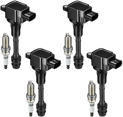 BDFHYK Ignition Coil UF350 and Spark Plugs 4505 for Nissan Altima 2002-2006