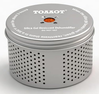 Gun Safe Dehumidifier, Moisture Absorber, 200g Small Silica Gel Desiccant Canister for Gun Cabinets & Safes, Aluminum Shell, Reusable