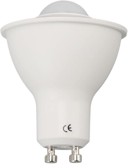 Yctze 5W 500LM GU10 Motion Sensor LED Bulb, Infrared Human Induction, Warm Light 3000K, AC 100-240V, Outdoor Security Floodlight for Ceiling, Corridor, Porch Lamp Replacement Bulb