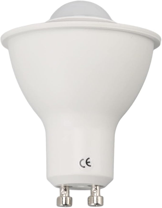 Yctze 5W 500LM GU10 Motion Sensor LED Bulb, Infrared Human Induction, Warm Light 3000K, AC 100-240V, Outdoor Security Floodlight for Ceiling, Corridor, Porch Lamp Replacement Bulb