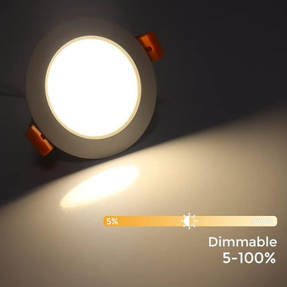 LEDLightsWorld 3 Inch LED Recessed Lighting Dimmable Downlight, 5W (40W Halogen Equivalent), 4000K Nature White, CRI80, Recessed Light with LED Driver (8 Pack)
