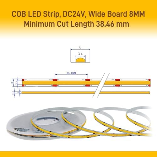 Pandery Outdoor LED Strip Lights,2700K Warm White,24V IP67 LED Strips,32.8FTt/10M,CRI90+ Waterproof led cob Strip Light for Bathroom,Pool,Garden,Sauna Rooms(Power Not Included)