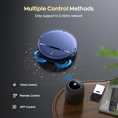 Robot Vacuum and Mop Combo, 2300Pa Strong Suction, 2-in-1 Dust Box and Water Tank, Works with Alexa/Google Assistant, Long Runtime, Schedule, Quiet, Ideal for Hard Floors, Low-Pile Carpets and Pets