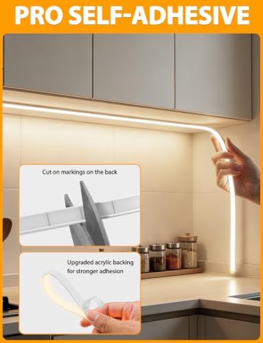 COB LED Strip Lights, Natural White Dimmable with Remote, 9.84ft