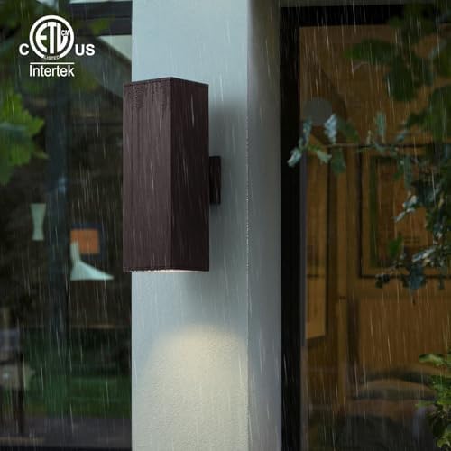 mirrea 18" Modern Outdoor Porch Light, 2 Lights, Oil Rubbed Bronze, 2 Pack