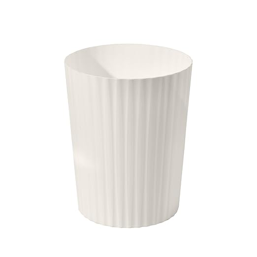 Small Platic 2 Gallon Trash Can - Compact Wastebin for Bathroom, Kitchen, Office, Home Use - Beige