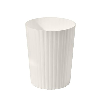 Small Platic 2 Gallon Trash Can - Compact Wastebin for Bathroom, Kitchen, Office, Home Use - Beige