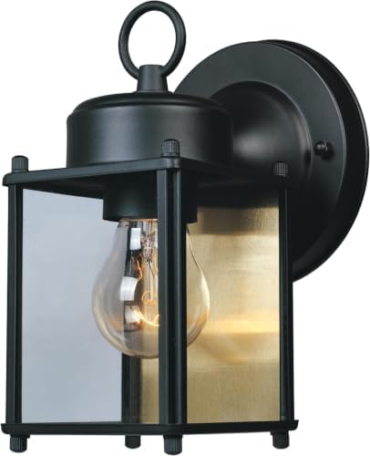 DESIGNERS FOUNTAIN Preston Outdoor Light Fixture, 8 Inch Exterior Wall Lantern Sconce for Front Door, Patio and Porch, Black, 1161-BK (Pack of 6)