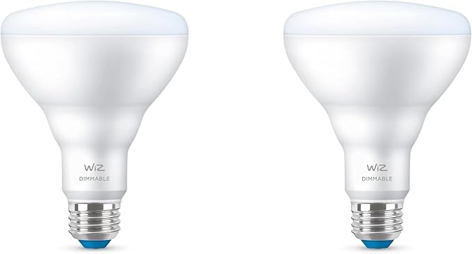 WiZ Connected 65W Eq.(7.2W) BR30 Daylight (5000K) LED Smart Bulb - Pack of 2 - 650 Lumen- E26 - Indoor - Connects to Your Existing Wi-Fi - Control with Voice or App - Activate with Motion