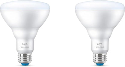 WiZ Connected 65W Eq.(7.2W) BR30 Daylight (5000K) LED Smart Bulb - Pack of 2 - 650 Lumen- E26 - Indoor - Connects to Your Existing Wi-Fi - Control with Voice or App - Activate with Motion