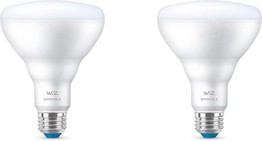 WiZ Connected 65W Eq.(7.2W) BR30 Daylight (5000K) LED Smart Bulb - Pack of 2 - 650 Lumen- E26 - Indoor - Connects to Your Existing Wi-Fi - Control with Voice or App - Activate with Motion