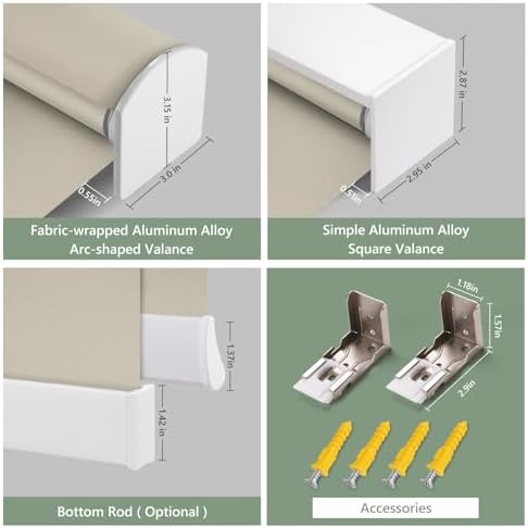 ZSHINE Motorized Blackout Roller Shades Remote Control Rechargeable(82026C)