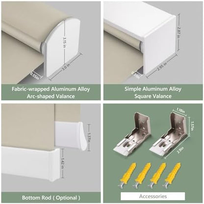 ZSHINE Motorized Blackout Roller Shades Remote Control Rechargeable(82026C)