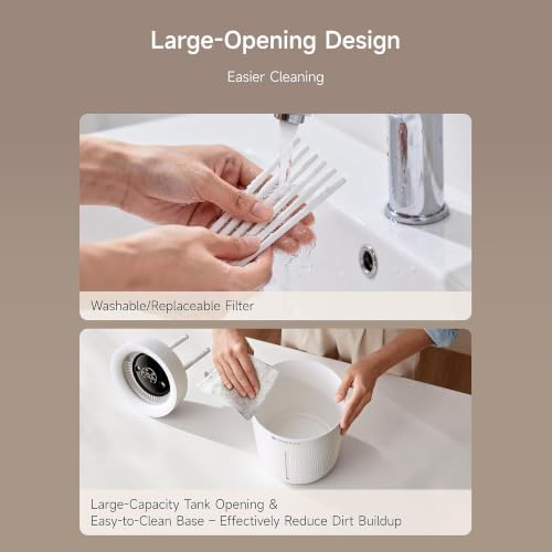 Space Player 3L Cordless Quiet Cool Mist Humidifier for Bedroom, Dual Mist