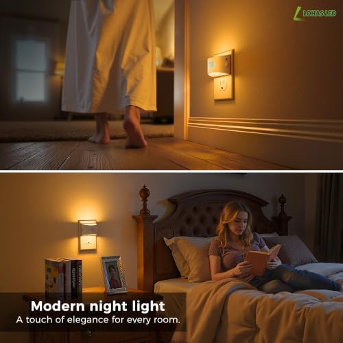 L LOHAS LED Motion Sensor Night Light, Night Lights Plug into Wall, Amber