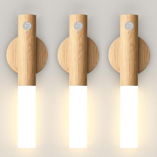 iThird Motion Sensor Wall Light Beech 3PCS, Battery Operated wall sconces