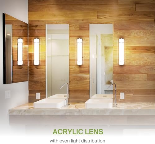 ASD LED 30" Vanity Flush Mount Light Fixture, Linear Bathroom Lighting Bar | 3CCT, Dimmable, Energy Star, ETL Listed | 28W 2425LM 3000-5000K 120V | Long Bath Wall Sconce Over Mirror | Nickel
