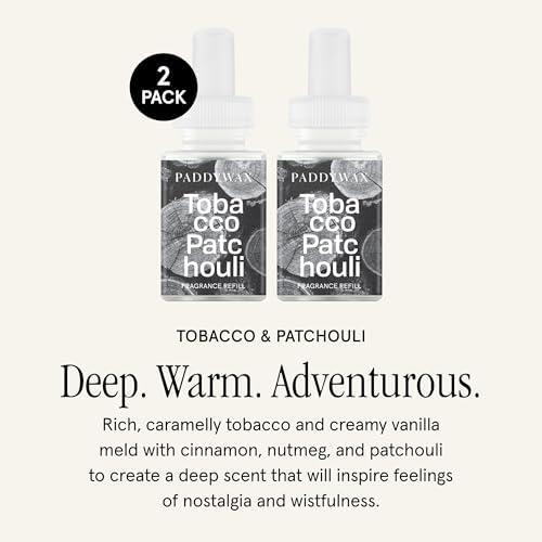 Pura x Paddywax Home Diffuser Refill, 2 Pack, Tobacco & Patchouli