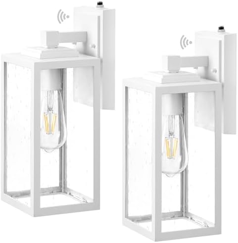 VIANIS Large White Dusk Dawn Porch Lights Outdoor Light Fixture for House