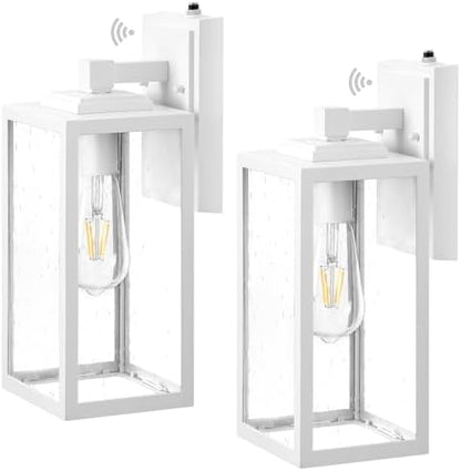 VIANIS Large White Dusk Dawn Porch Lights Outdoor Light Fixture for House