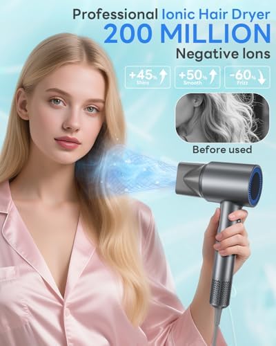 Blow Dryer, 110000RPM Fast Drying Ionic Hair Dryer