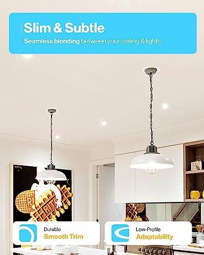 Sunco 12 Pack 6 Inch Recessed Light Goof Ring, White, Matte Finish