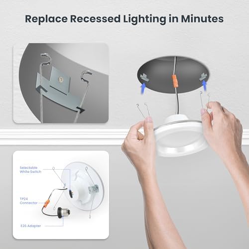 Feit Electric 5/6in LED Recessed Downlight with Night Light Mode, 75W Eq