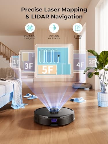 Airzeen Bagless Robot Vacuum and Mop Self-Emptying for Pet Hair/Carpet