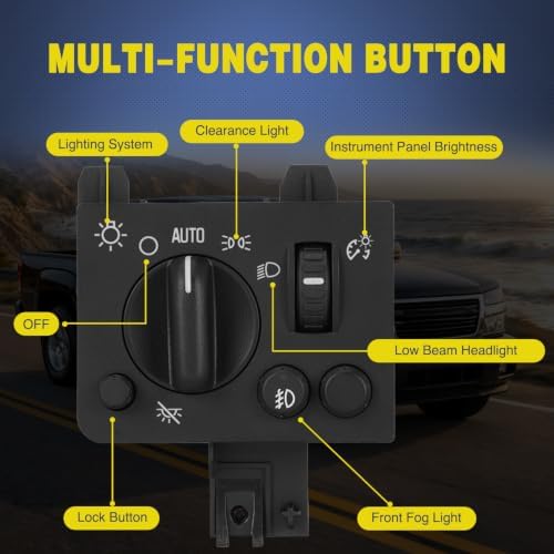 Nilight Headlight Dimmer Switch Compatible with 2004-2012 GMC Canyon