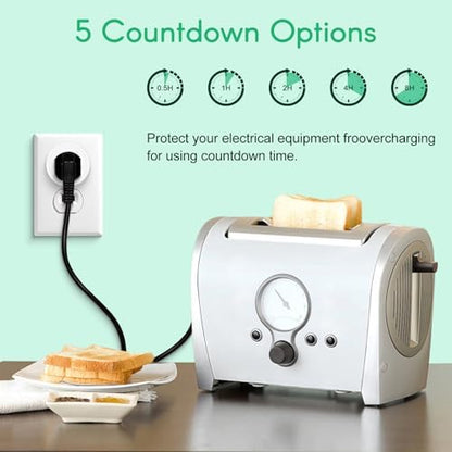 NineLeaf Remote Timer Switch, 500FT Long Range Wireless Plug in Light Switch, Easy Setup Remote Outlet, Programmable On/Off Control for Fans, Lights, Household Appliances,1Remote 4Outlets