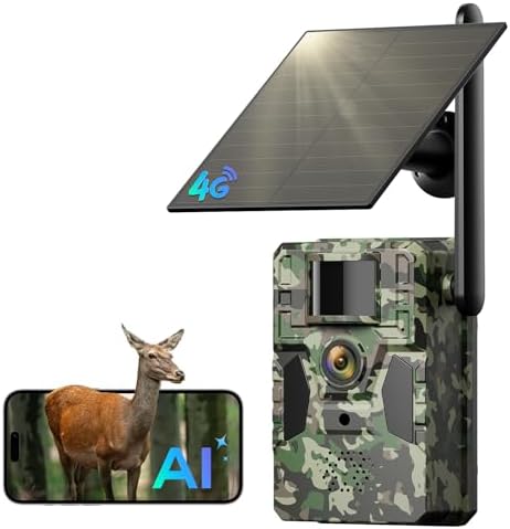 4G LTE Cellular Trail Camera, AI Animal Detection Unlimited Data Plan